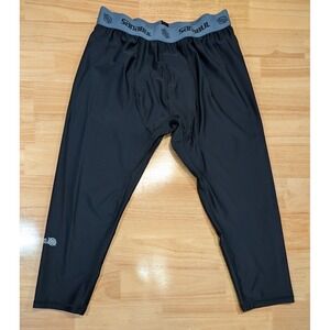 Sanabul Mens XL Compression Leggings Black 3/4 Crop BJJ MMA Spats Pants